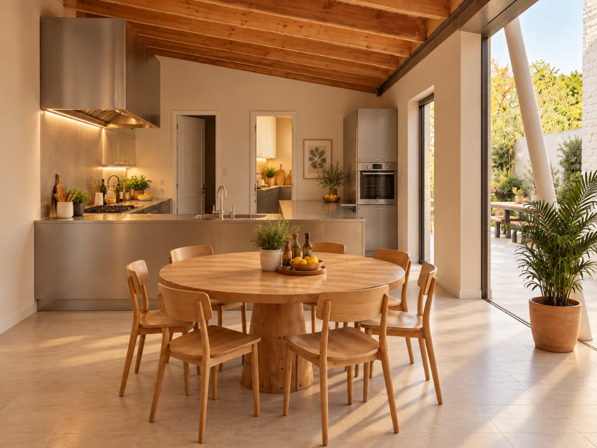 La cuisine, la grande table commune